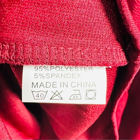 NWT Homeyee Women’s Maroon Half Sleeve Flowy Dress Sz Med. with Zippered Closure - Picture 6 of 6